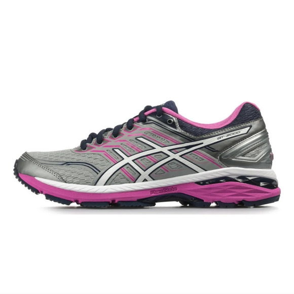 ASICS Women's Gt-2000 5 Running Shoe Mid grey white Pink Glow Size Women's 6 - Picture 2 of 11
